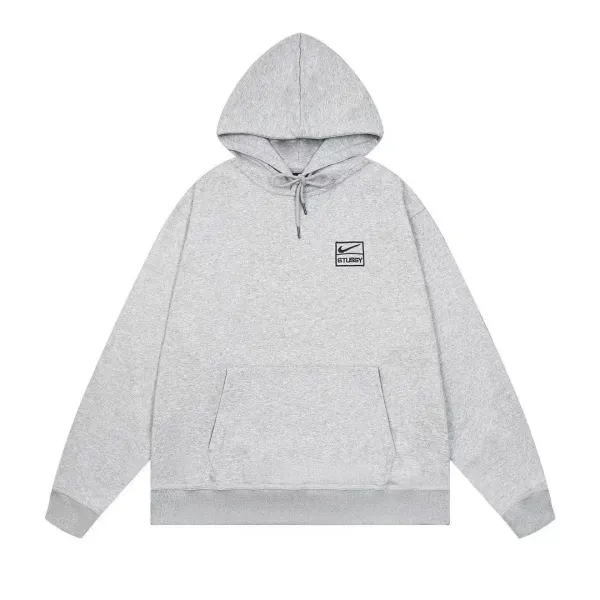 Stussy x Nike Collab Logo Hoodie and Joggers Set Gray/Black - 8