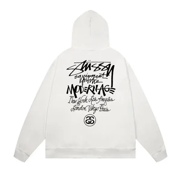 Stussy x Nike Collab Logo Hoodie and Joggers Set Gray/Black - 36