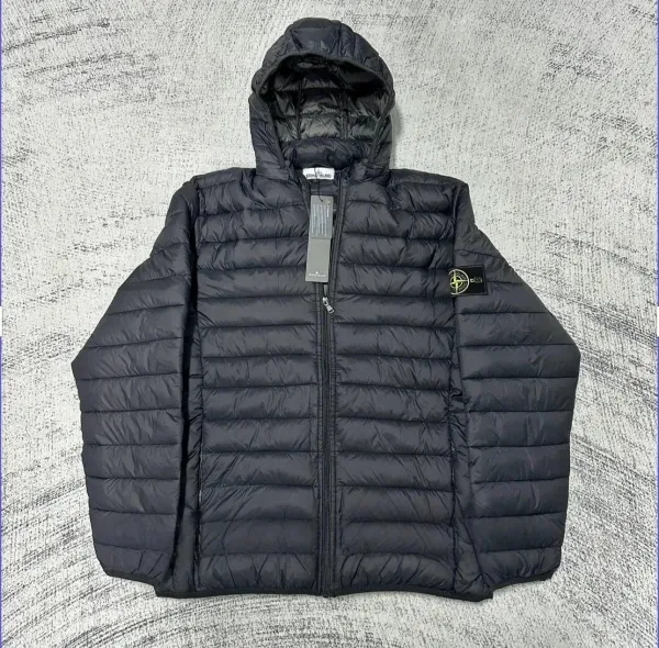 Stone Island Compass Logo Patch Jacket Gray Outerwear - 5