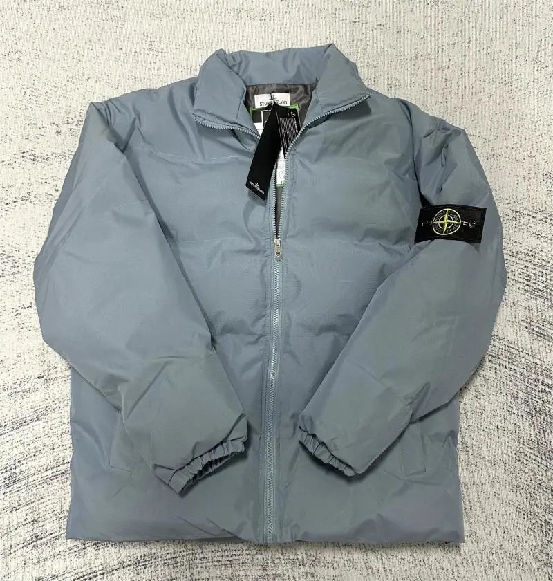 Stone Island Compass Logo Patch Jacket Gray Outerwear - 1