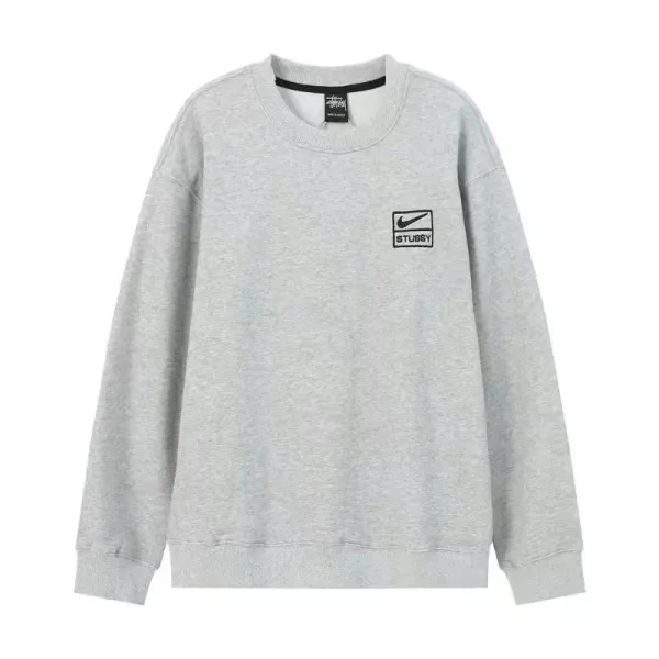 Stussy x Nike Collab Logo Hoodie and Joggers Set Gray/Black - 2