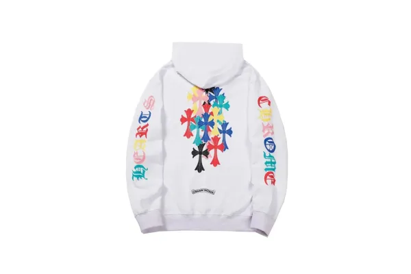 Chrome Hearts Multicolor Cross Cluster Hoodie White - 1