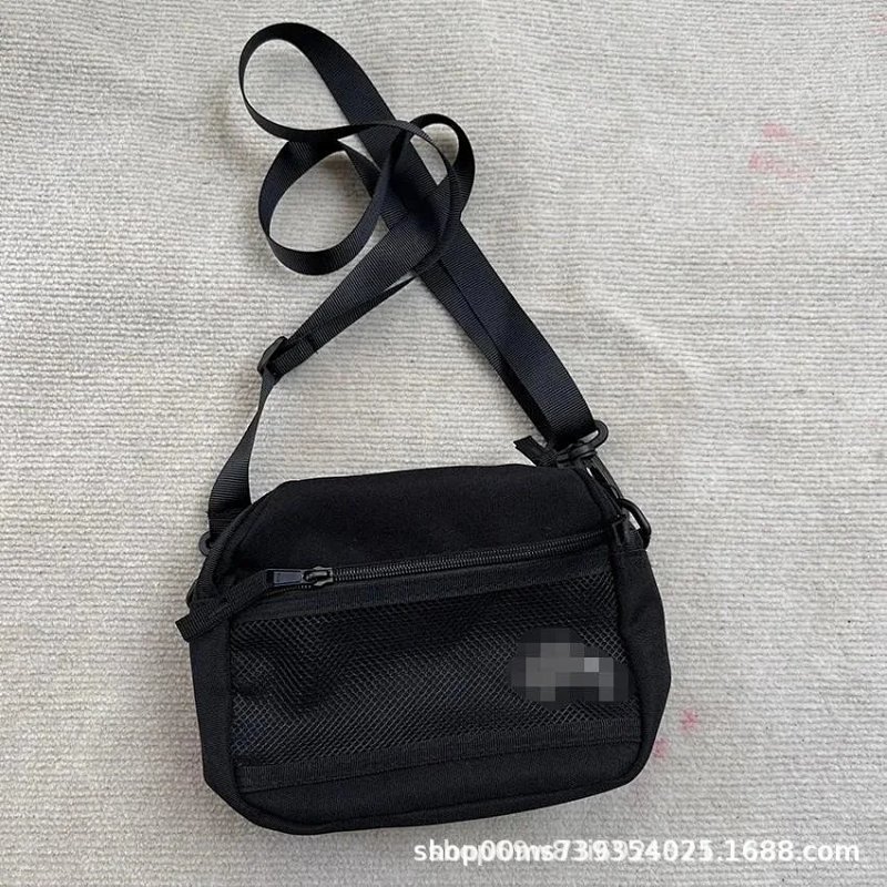 Minimalist Mesh Panel Crossbody Bag Black