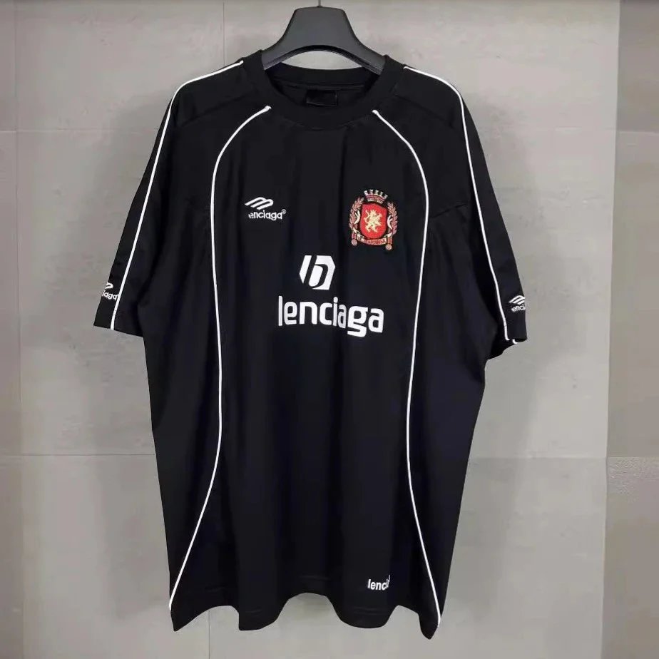 Balenciaga Soccer Jersey Style Oversized T-Shirt Black