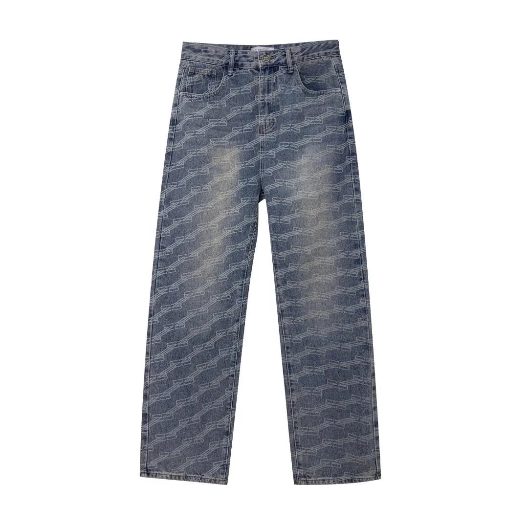 Balenciaga Graffiti-Print Straight-Leg Jeans Blue - 7