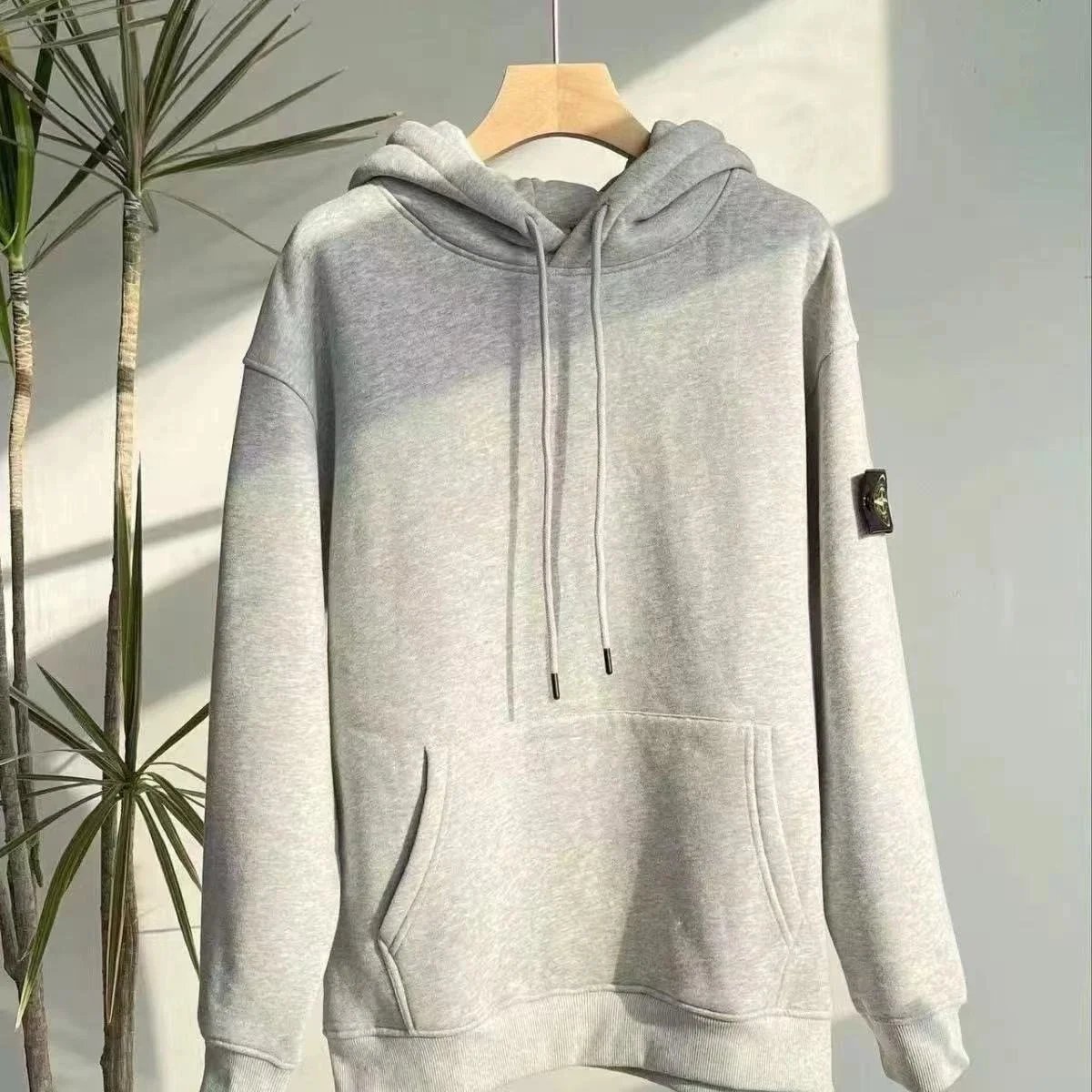 Stone Island Compass Logo Crewneck Sweatshirt Gray and Black - 9