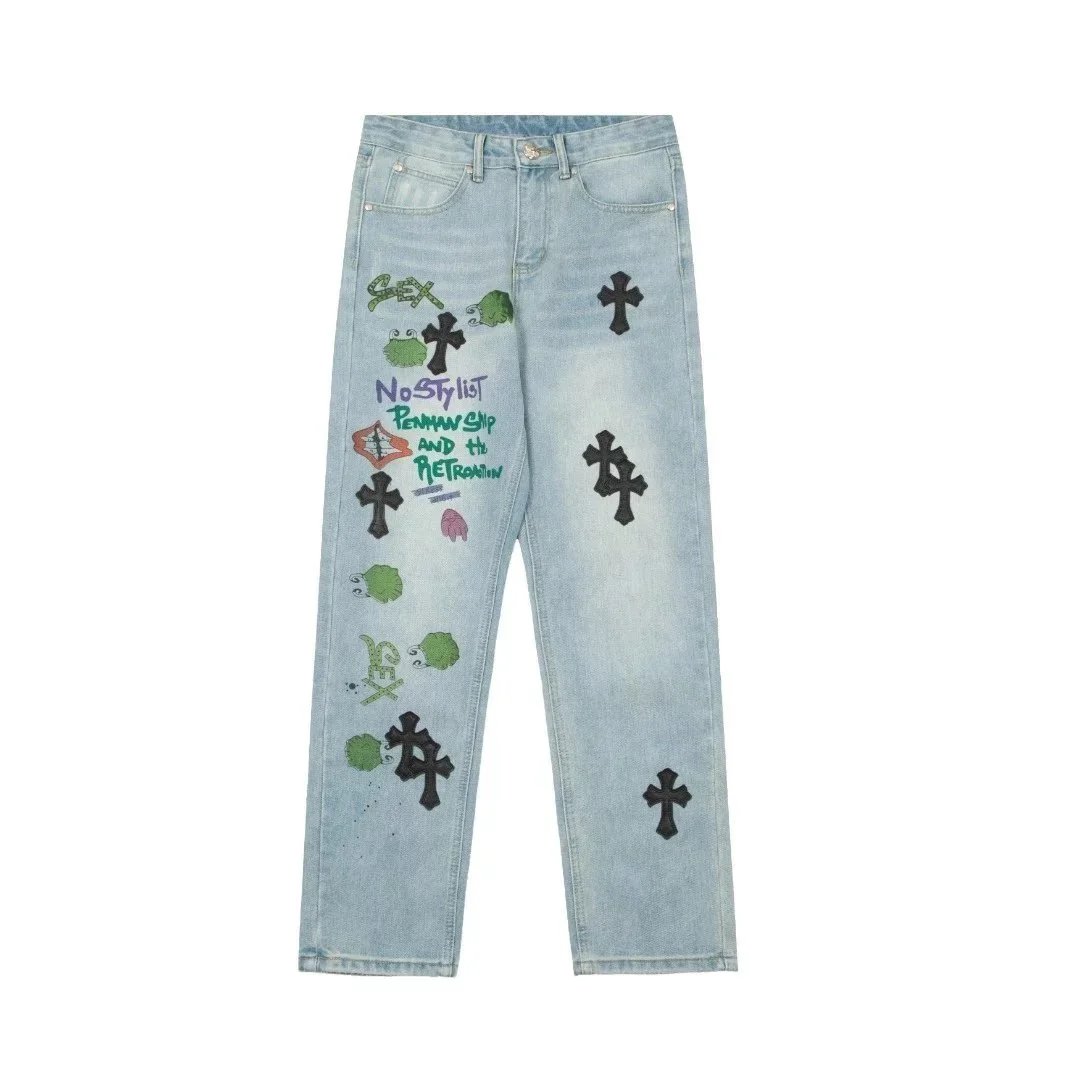 Chrome Hearts Cross Patch Denim Jeans Multicolor - 11