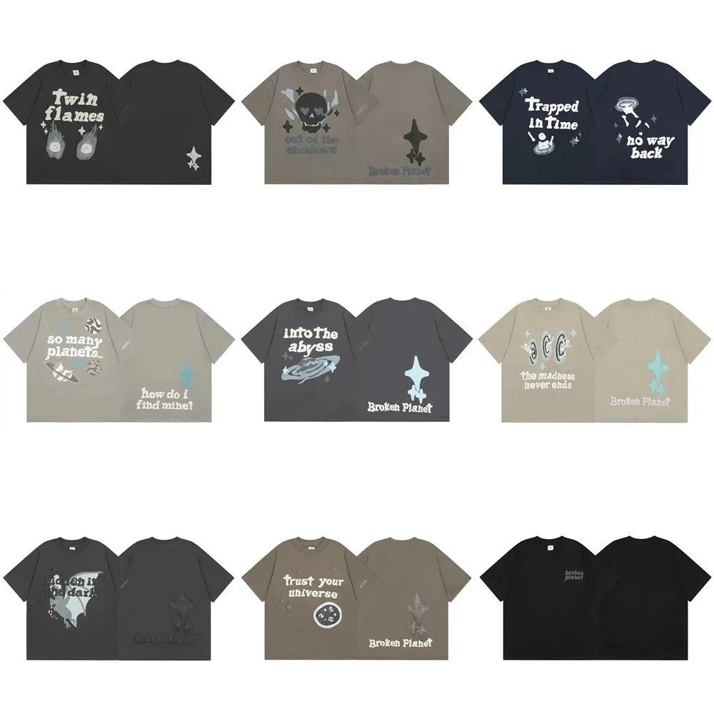 Cartoon foam print round neck short-sleeved T-shirt collection