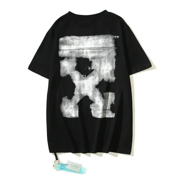 Off-White Diag Arrow Distressed Print Black T-Shirt - 1