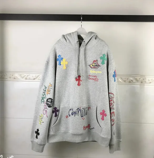 Play Comme des Garçons x Hoodie Gray Multicolor Graphic Hoodie - 1