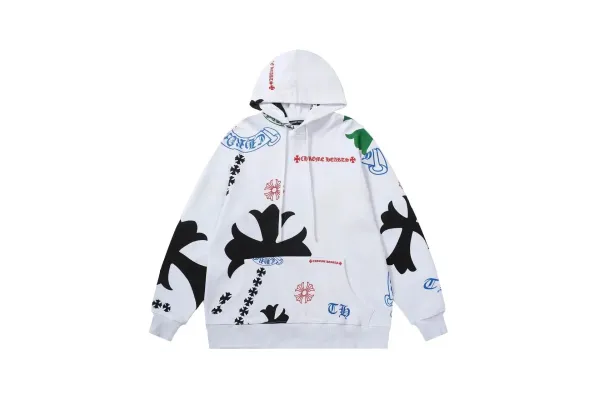 Chrome Hearts All-Over Print White Hoodie - 1