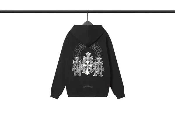 Chrome Hearts Cross Motif Hoodie Black - 1