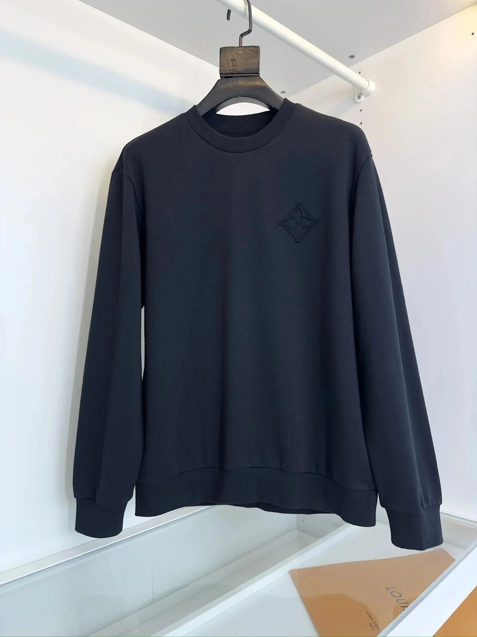Louis Vuitton Monogram Embroidered Logo Sweater Black - 2
