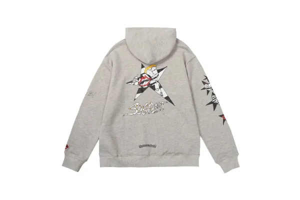 Chrome Hearts x SUGGEST Star Graphic Hoodie Gray - 1