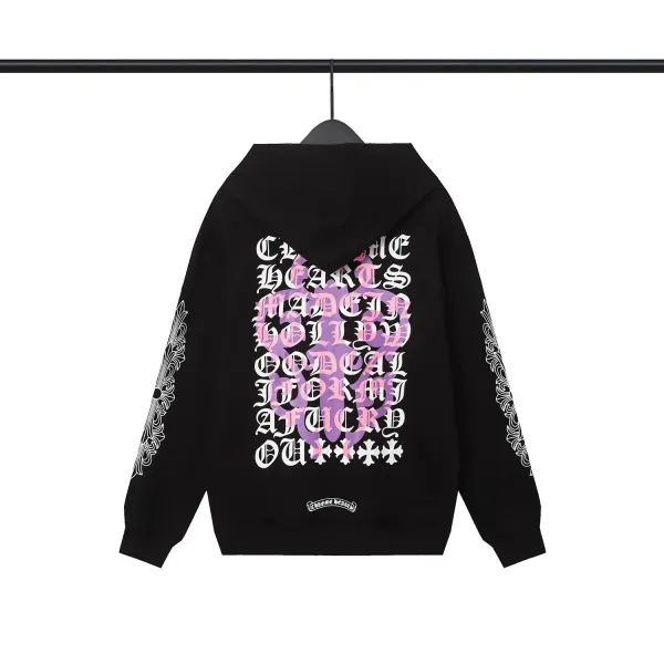 Chrome Hearts Hollow Hearts Graphic Hoodie Black - 1