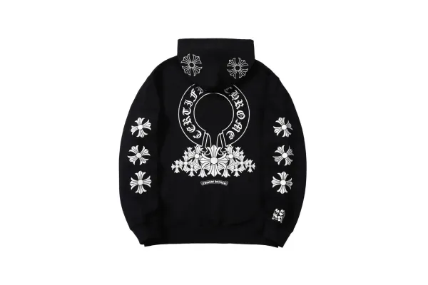 Chrome Hearts Floral Embroidered Black Hoodie - 1