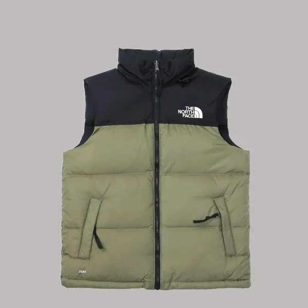 The North Face Nuptse Vest Olive Green and Black Down Vest - 1