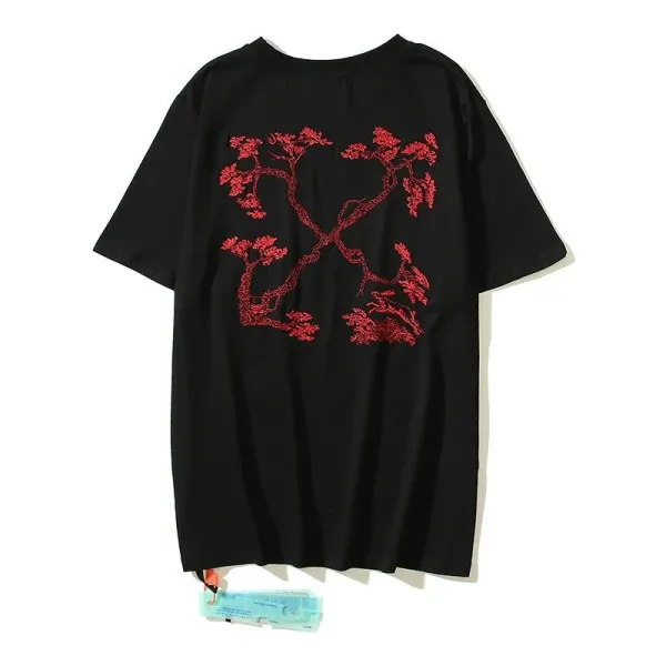 Off-White Bonsai Tree Embroidered Black T-Shirt - 1
