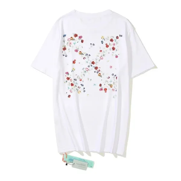 Off-White Floral Arrow Print White T-Shirt - 1