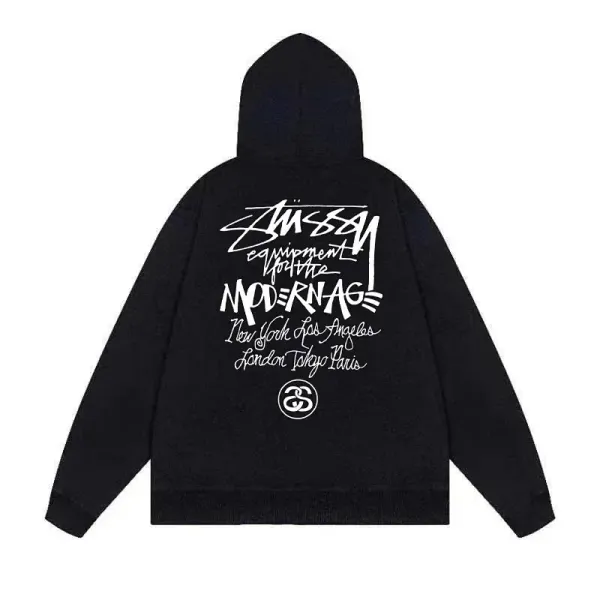 Stussy x Nike Collab Logo Hoodie and Joggers Set Gray/Black - 37