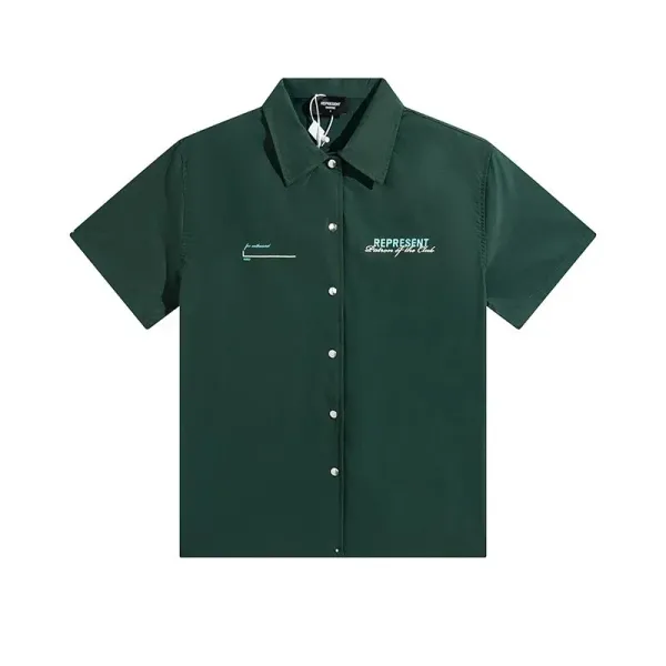 Represent Short-Sleeve Work Shirt Army Green Shirt - 1