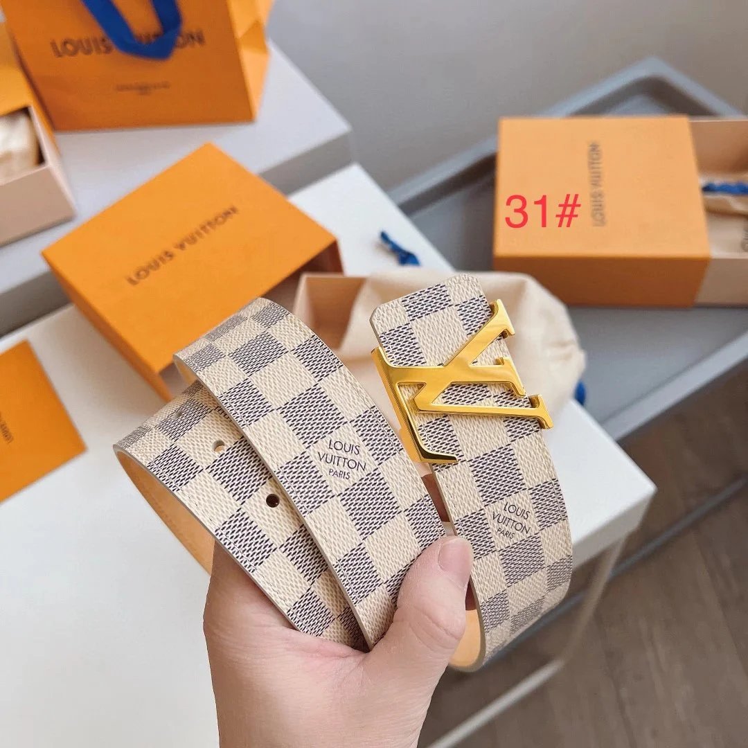 31# 白格沙底/亮面金扣