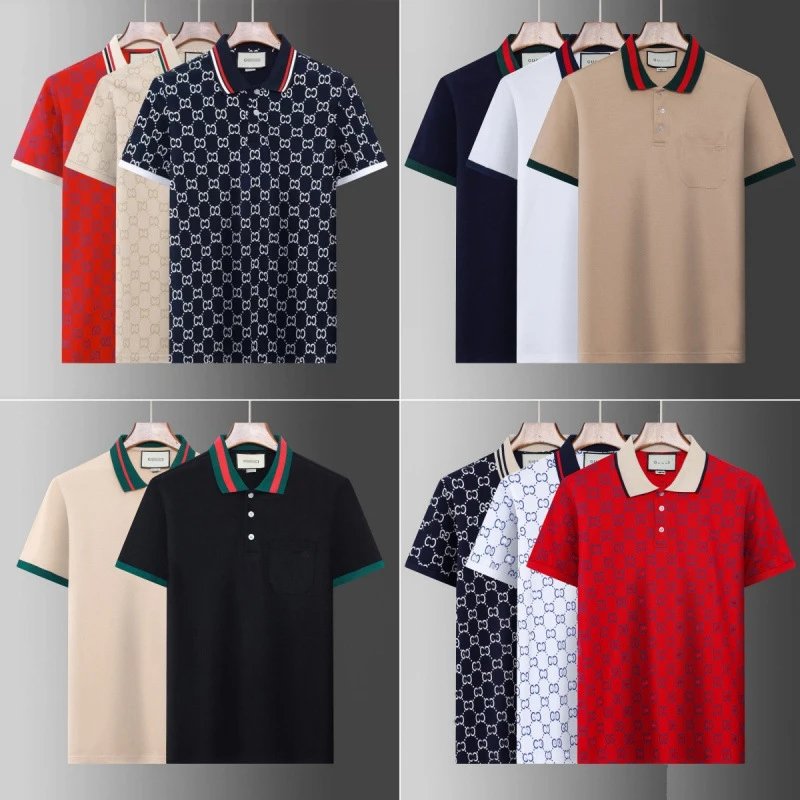 New Summer Men’s Lapel Fashion Embroidered Short Sleeves
