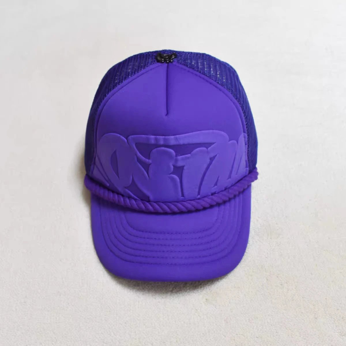 Syna World Hats Mesh trucker cap with raised logo and rope trim image 2