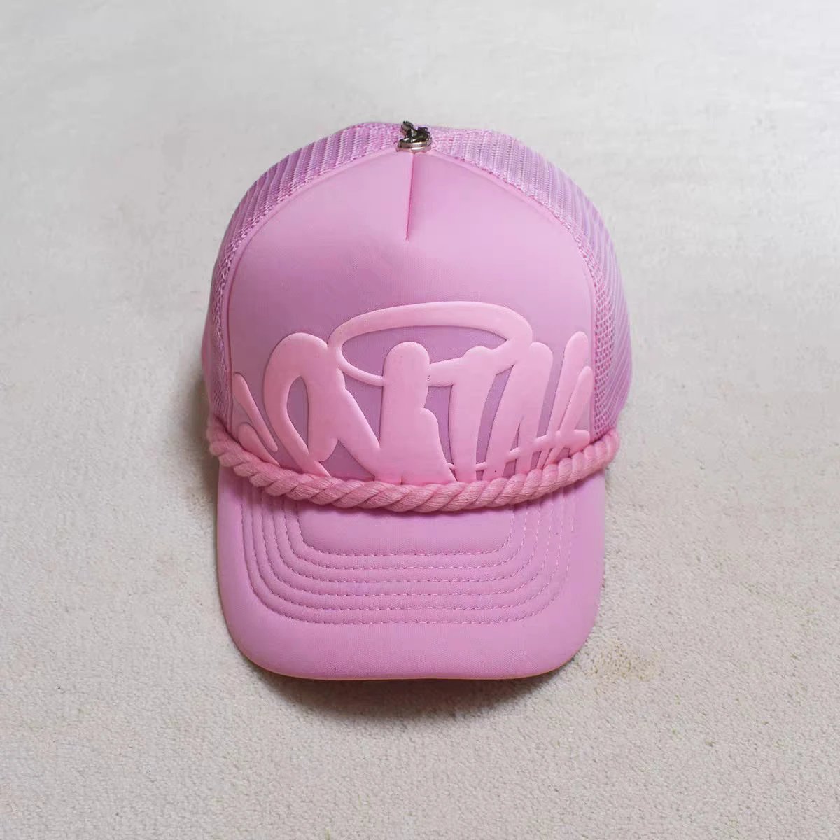 Design Trucker Cap with Teal Graffiti Logo Black Baseball Cap - 5