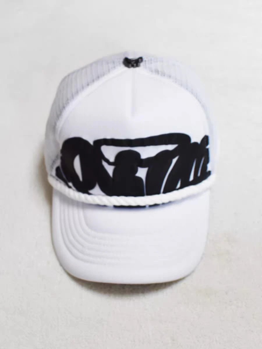 Design Trucker Cap with Teal Graffiti Logo Black Baseball Cap - 8