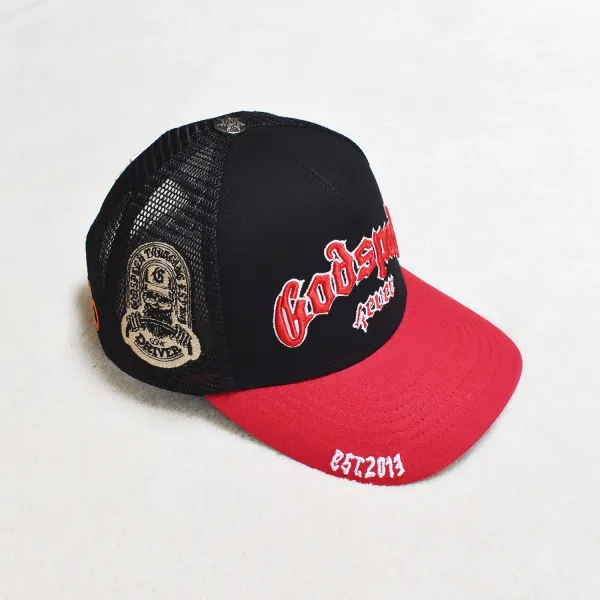 Godspeed Represent Trucker Cap Black and Red Baseball Cap Hats - 1