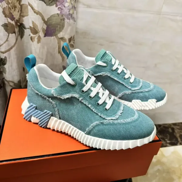 Hermès H-Boot Denim Teal Sneakers - 1