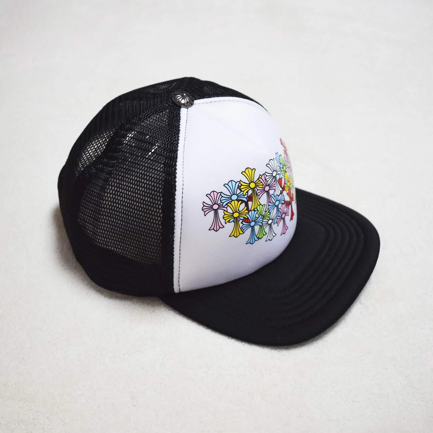 Chrome Hearts Camo Snapback Cap with Orange Logo Hats - 31