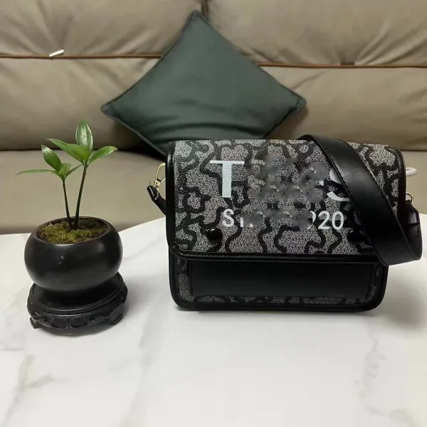 Design Printed Crossbody Bag Black / Gray Patterned Crossbody Bag - 1