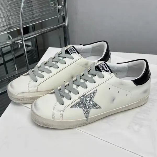 Golden Goose Deluxe Brand Golden Goose Superstar White Glitter Star Sneakers - 1