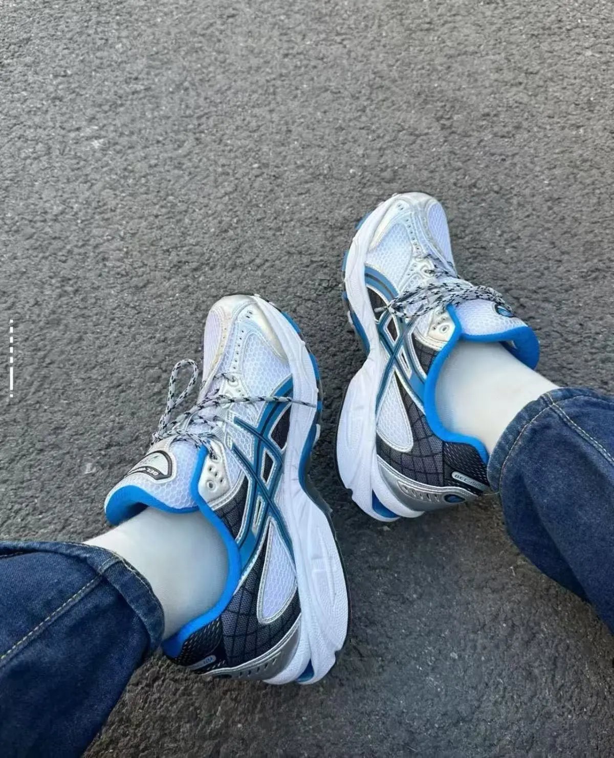 Asics Gel-Kayano 14 White Blue Black Running Shoes - 13
