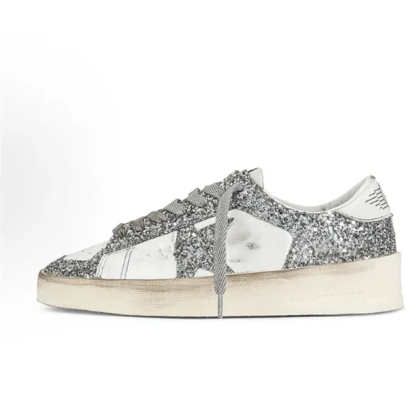 Golden Goose Deluxe Brand Super-Star Glitter Silver Sneakers - 1