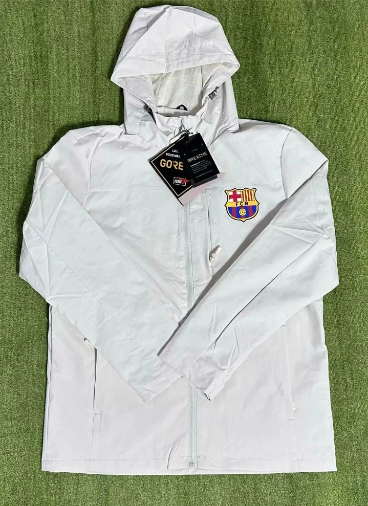 Barcelona White Windbreaker Thin Edition