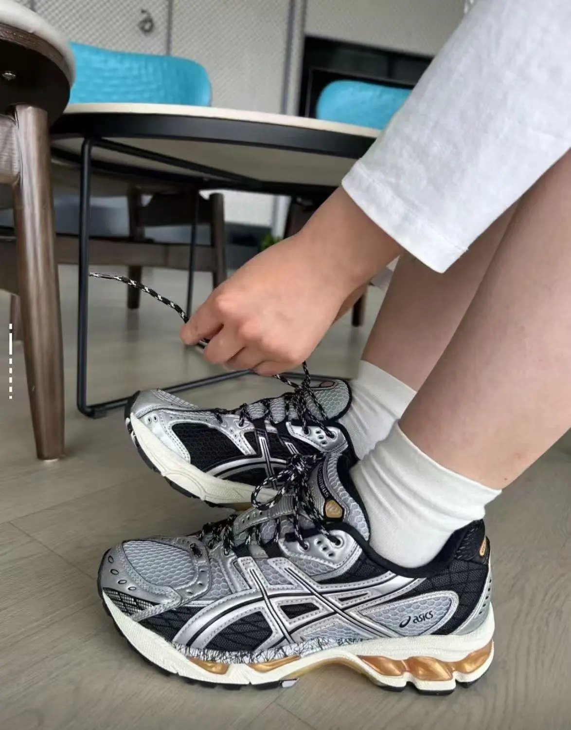 Asics Gel-Kayano 14 White Blue Black Running Shoes - 10
