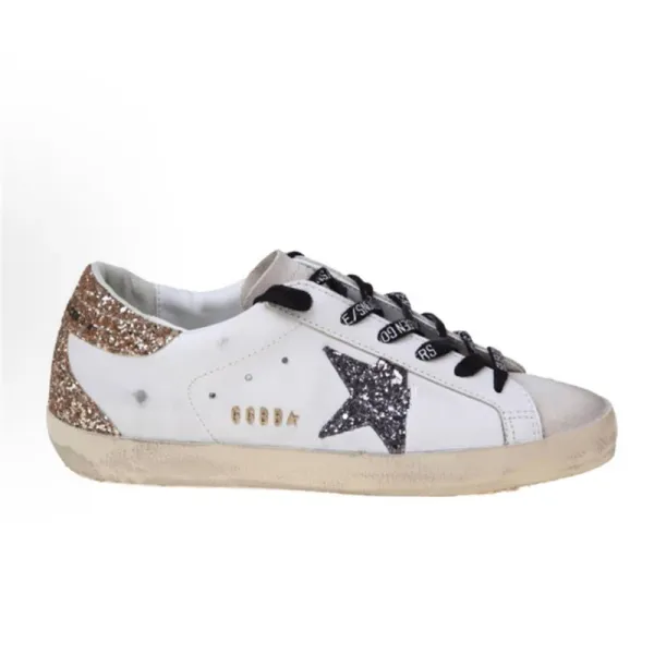 Golden Goose Superstar Glitter Star White Sneakers - 1