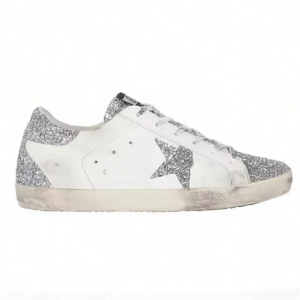 Golden Goose Superstar Glitter Silver White Sneakers - 1