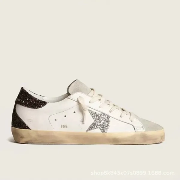 Golden Goose Deluxe Brand Superstar Glitter Star White Sneakers - 1
