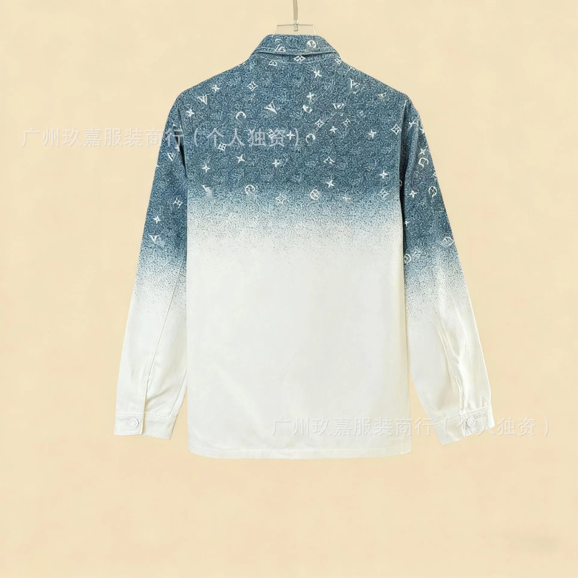 Design Checkerboard Patchwork Denim Jacket Light Blue - 21