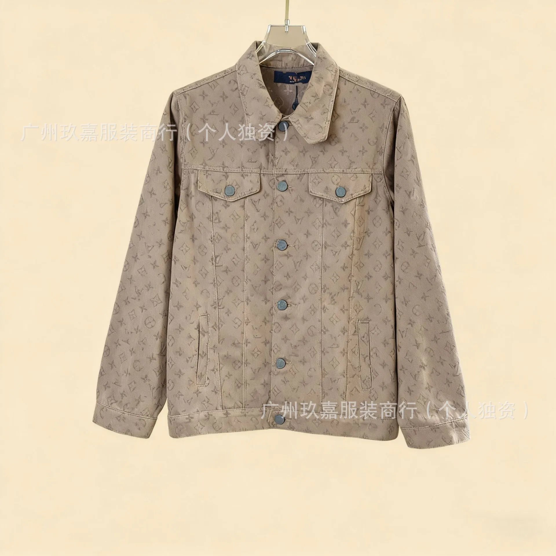 Design Checkerboard Patchwork Denim Jacket Light Blue - 16
