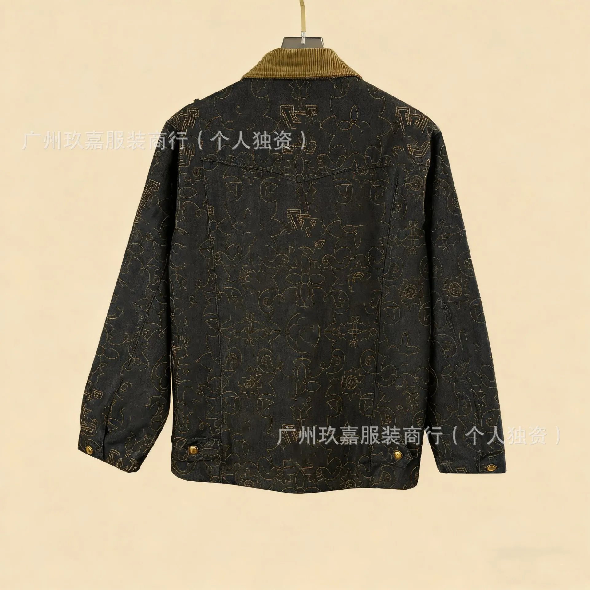 Design Checkerboard Patchwork Denim Jacket Light Blue - 11