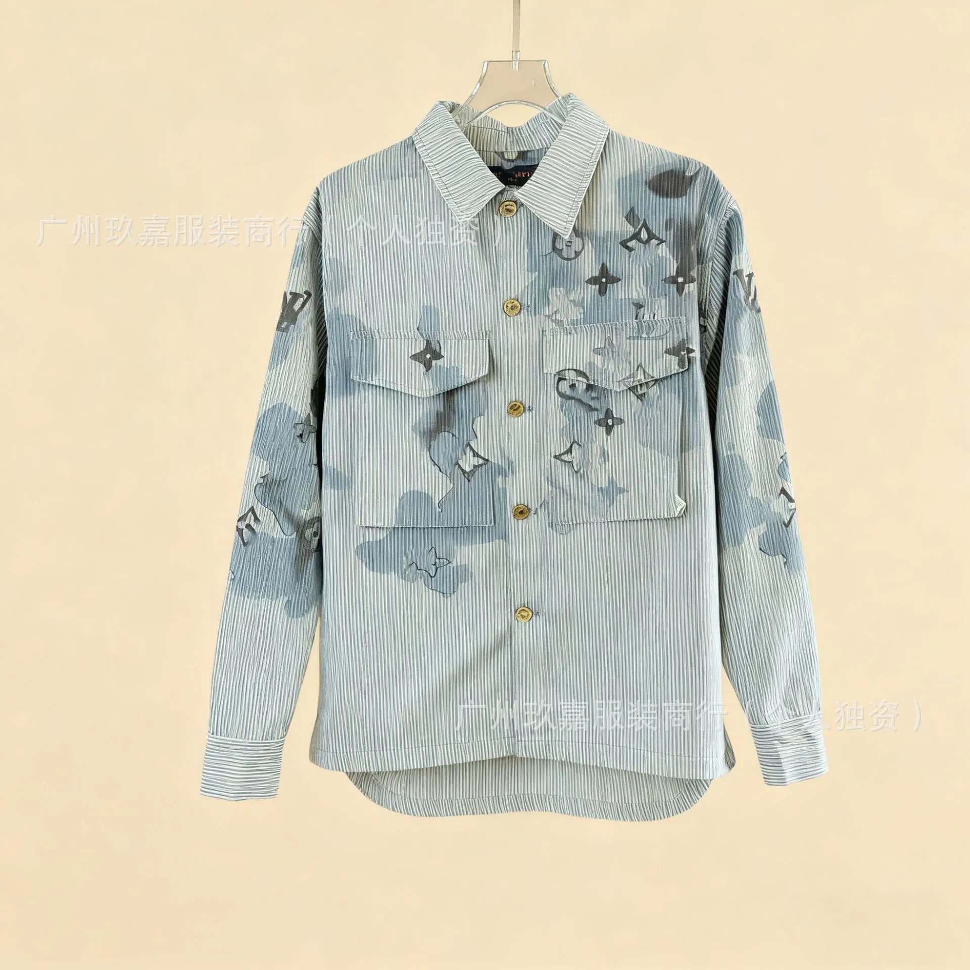 Design Checkerboard Patchwork Denim Jacket Light Blue - 22