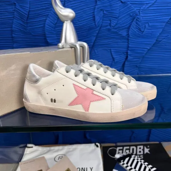 Golden Goose Deluxe Brand Superstar Pink Star White Sneakers - 1