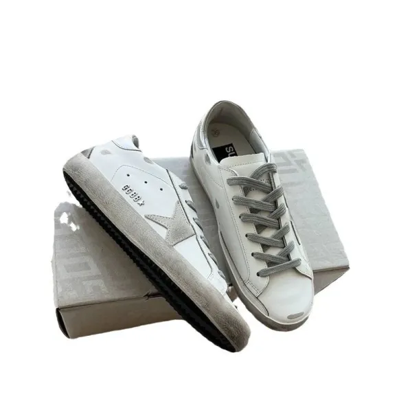 Golden Goose Deluxe Brand Superstar White Distressed Sneakers - 1