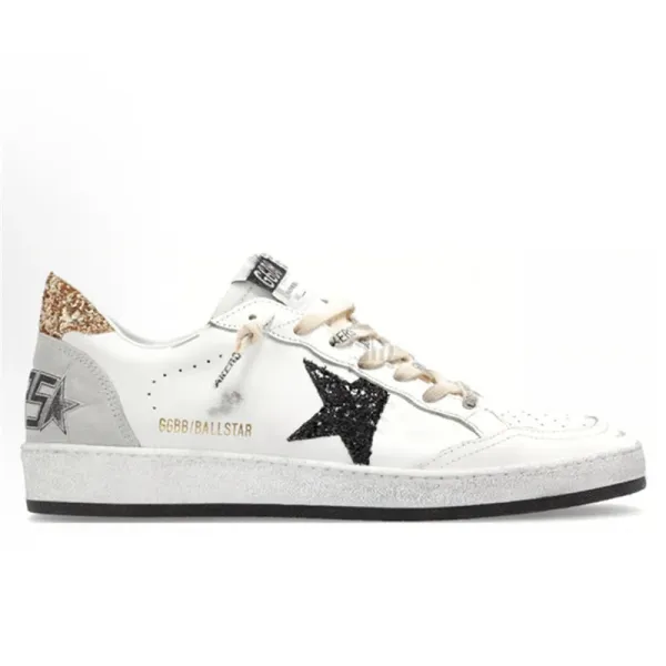 Golden Goose Ball Star White and Blue Leather Sneakers - 8