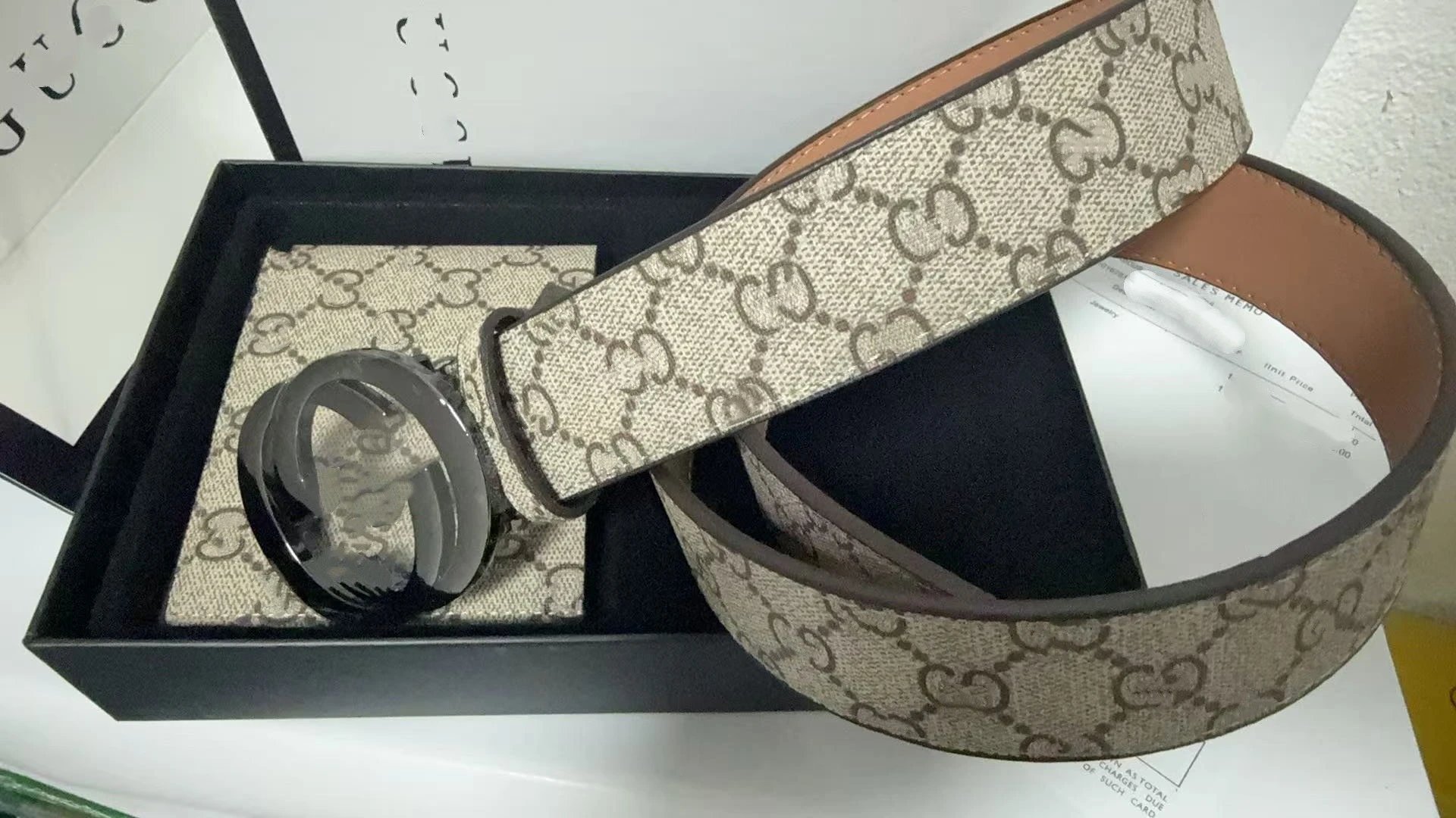 Ferragamo Belts Gancini Buckle Belt and Wallet Gift Set — Apricot cloth gun holster